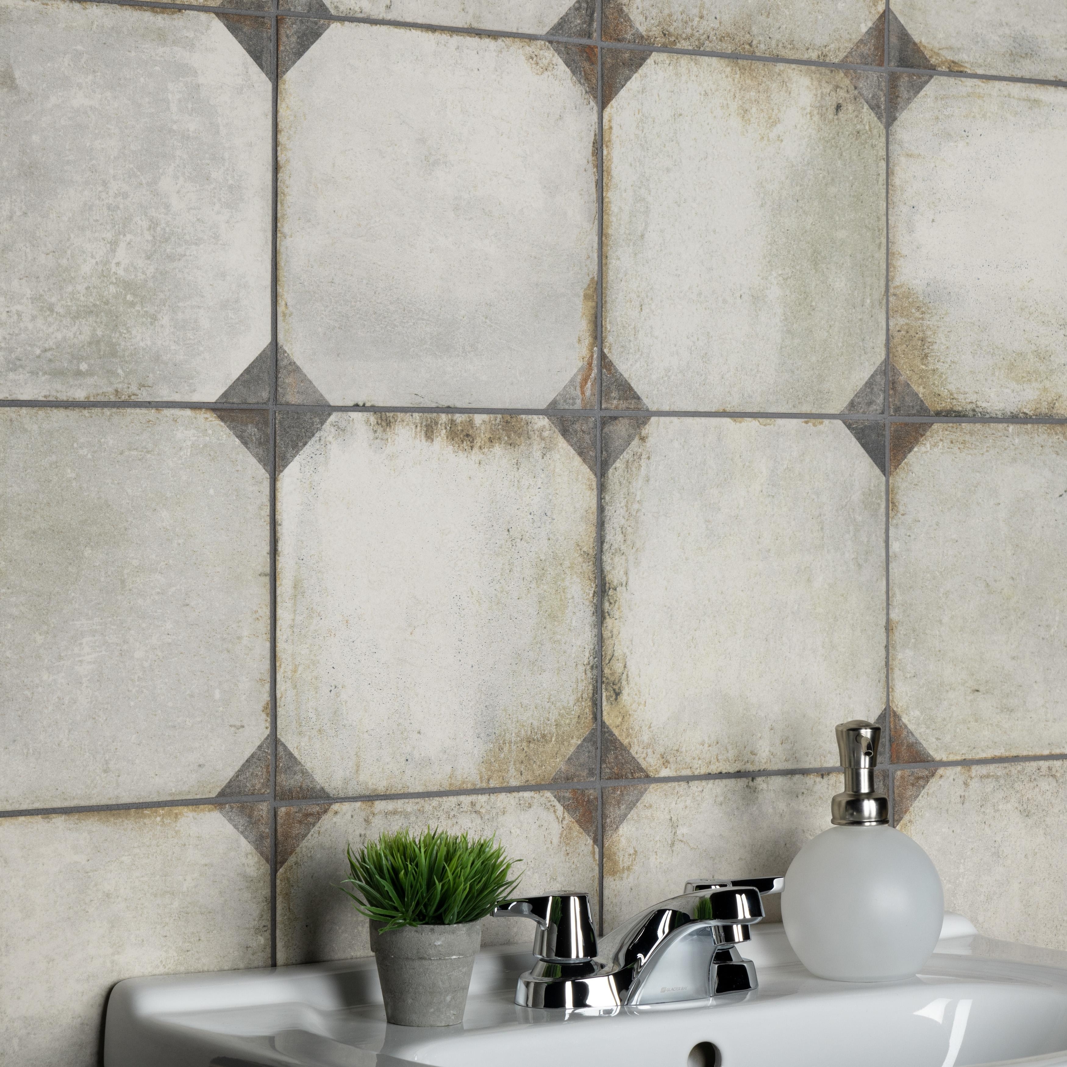 Merola Tile D'Anticatto Decor Trapani 8-3/4" x 8-3/4" Porcelain Floor and Wall Tile