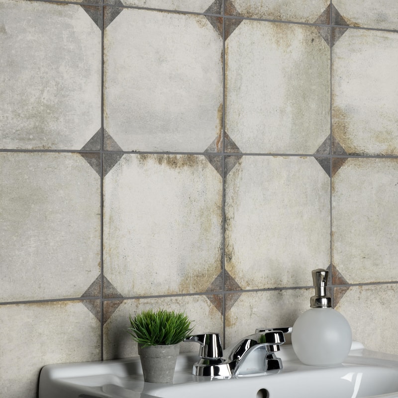 Merola Tile D'Anticatto Decor Trapani 8-3/4" x 8-3/4" Porcelain Floor and Wall Tile - Case (20 Tiles)