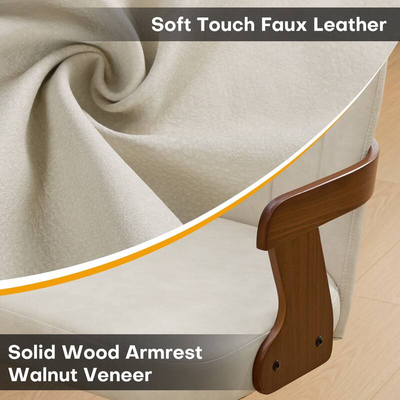 Swivel Home Office Chair Adjustable Height Desk Chair with Wheels and Armrests - 32.7"-36.6"H x 19.9"W x 22.8"D