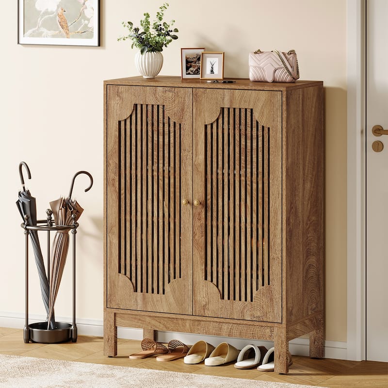 6-Tier Shoe Cabinet with Doors and Adjustable Shelves for Entryway