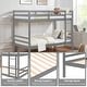 preview thumbnail 25 of 41, Twin Bunk Bed,Wooden,High Guardrail,Ladder,Kids Teens,Dorm Guest