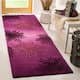 SAFAVIEH Handmade Soho Miyase Modern Burst New Zealand Wool Rug - 2'6" x 8' Runner - Purple