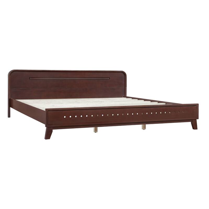 Roomfitters Solid Pine Platform Bed Frame King Size, Solid Wood Construction, Box Spring-Free Setup