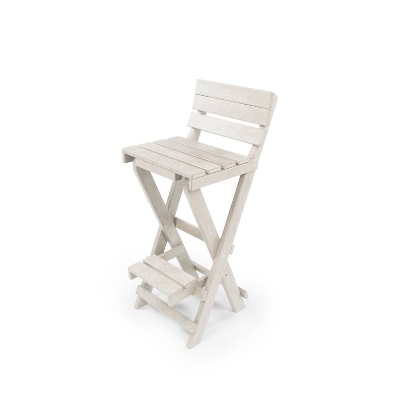 Key West Fully Assembled All-Weather Recycled HDPE Outdoor Folding Bar Stool