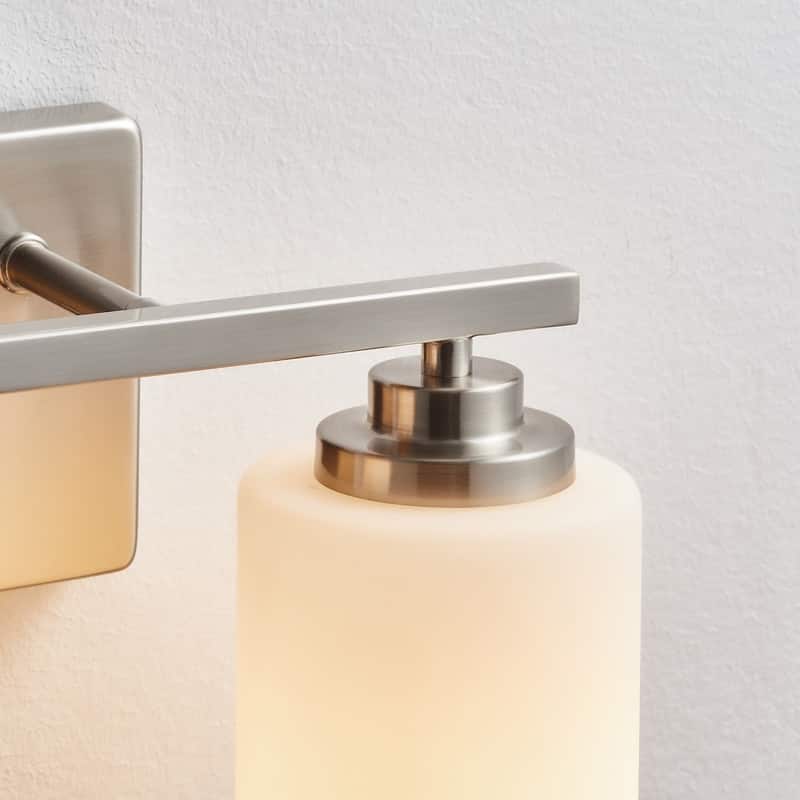 KAWOTI 2-Light Dimmable Bathroom Vanity Light with Frosted White Glass