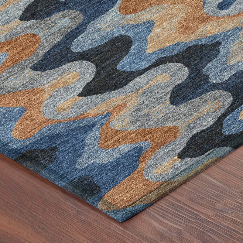 Machine Washable Indoor/ Outdoor Modern Mason Chantille Rug