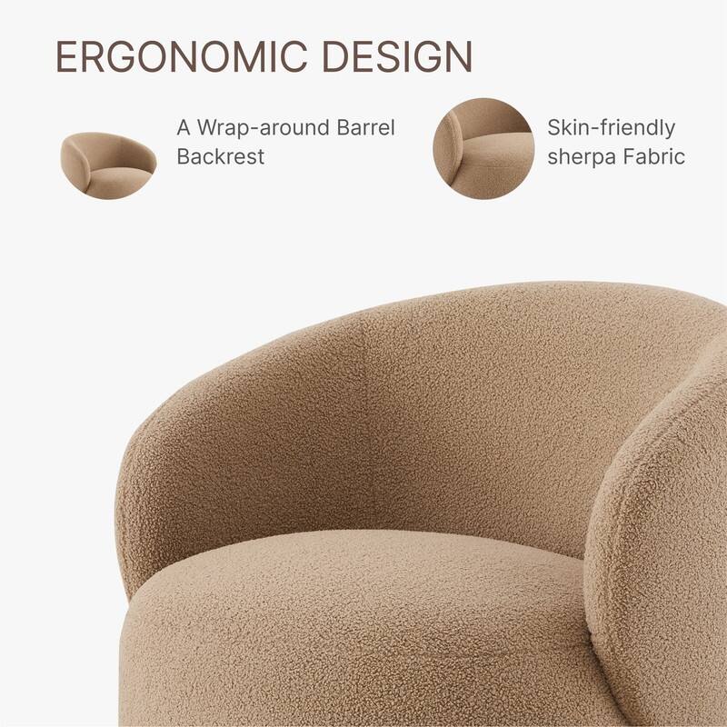 Spruce & Spring Ariel Upholstered Swivel Accent Chair Fabric