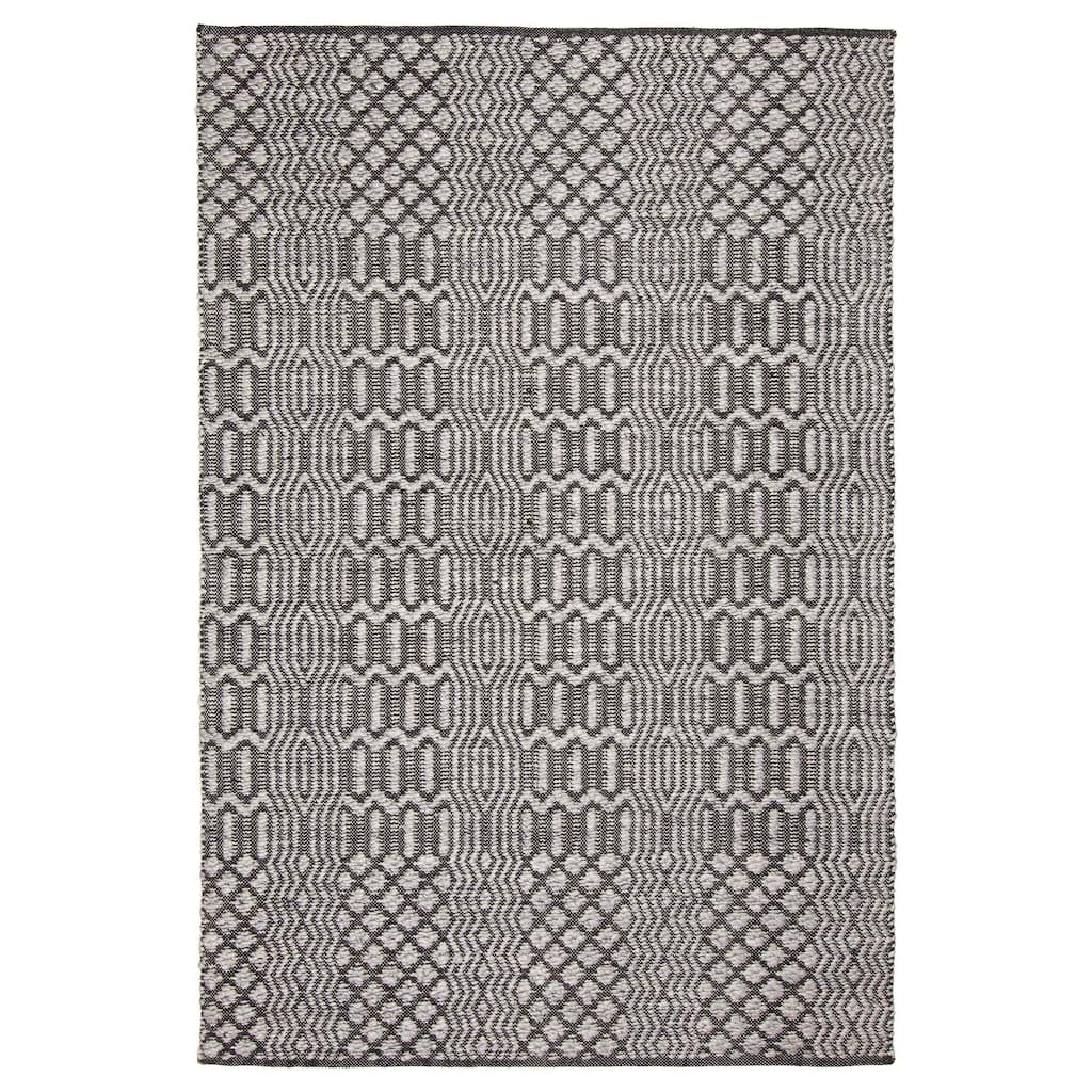 ECARPETGALLERY Braid weave Sienna Grey Wool Rug - 5'2 x 7'9