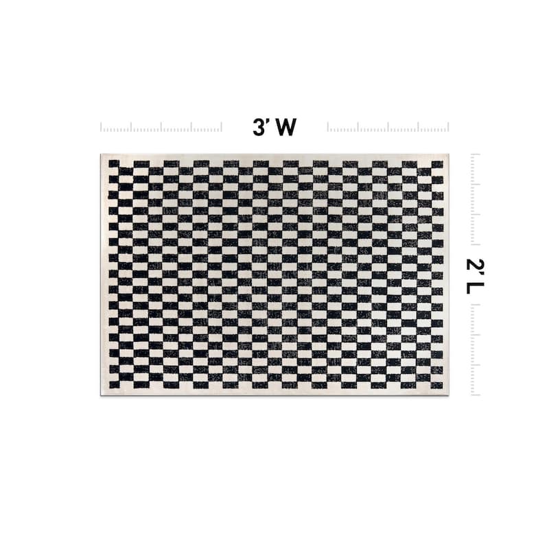 Contemporary Checkered Stylish Area Rug, Pet Friendly for Any Room