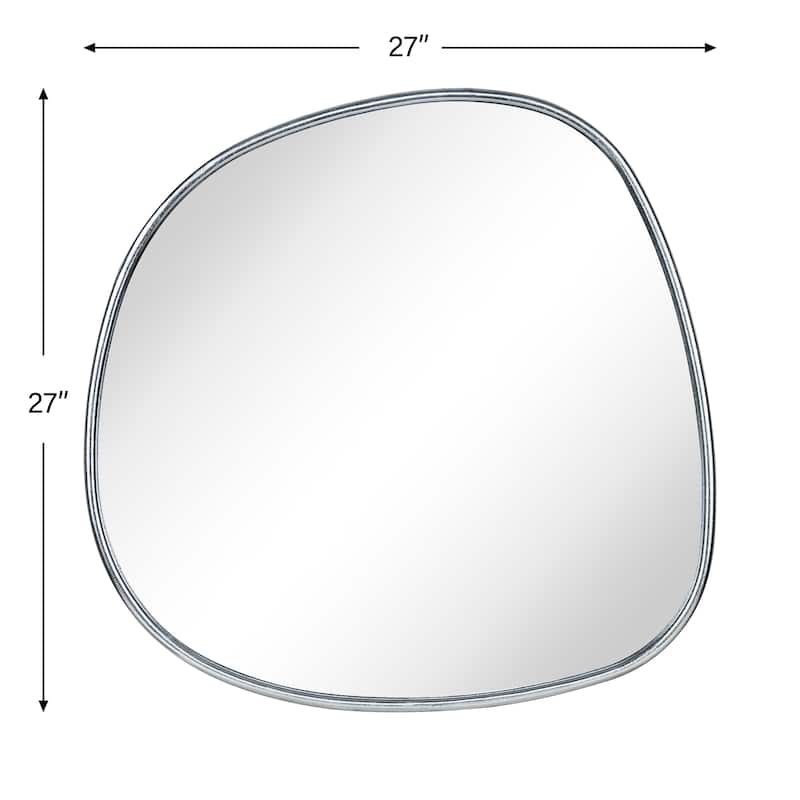 TEHOME Asymmetrical Irregular Shaped Mirror Antiqued Gold Asymmetrical Accent Mirror Irregular Bathroom Wall Mirror 27" x 27"