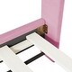 preview thumbnail 9 of 8, Velvet Upholstered Bed Frame Platform Bed with Classic Semi-circle Shaped Headboard & Metal Legs for Kids,Pink - Full