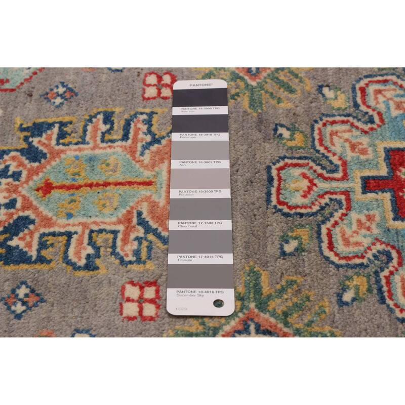 ECARPETGALLERY Hand-knotted Uzbek Ghazni Grey Wool Rug - 2'9 x 6'1