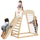 preview thumbnail 7 of 5, 6-in-1 Wood Jungle Gym Climbing Play Set with Double-sided Ramp Natural