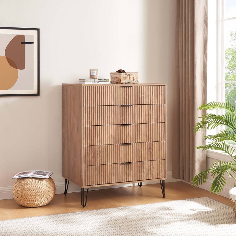 Manhattan Comfort Dumbo Modern 5-Drawer Tall Dresser.