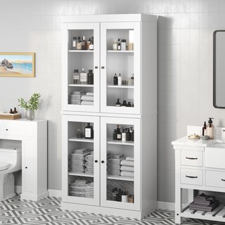 100% Solid Wood 32" Bathroom Cabinet with Optional Doors by Palace Imports