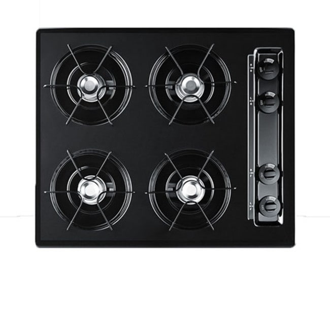 Summit 24 Gas Cooktop with Battery Start Ignition - Black
