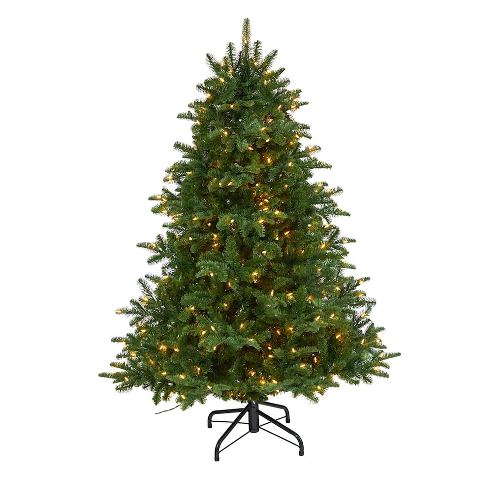 5ft. Spruce Artificial Christmas Tree with 300 Warm White Lights & 1370 Branches - Elegant Holiday X-Mas Tree
