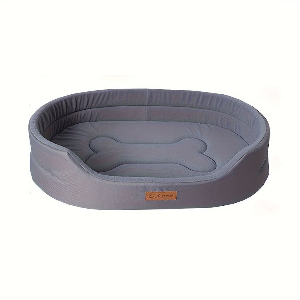 Grey Orthopedic Dog Bed for Medium Dogs with Removable Washable Cover and Non-Slip Base - 35 x 27 x 6 in