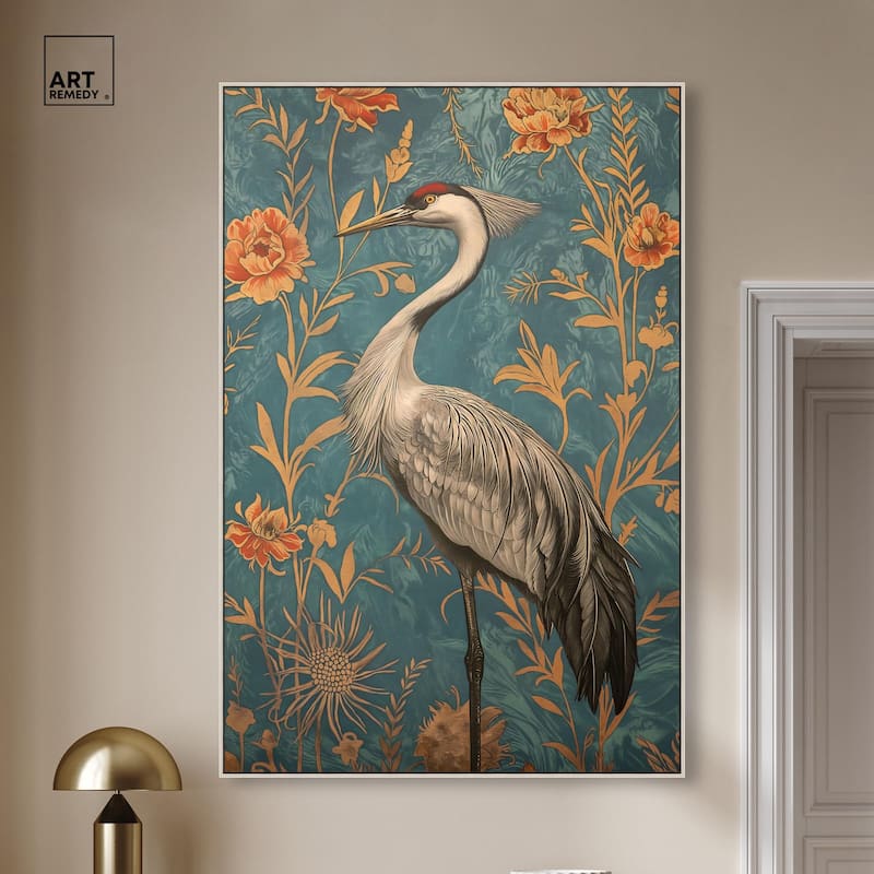 Graceful Grus Gaze Canvas by Art Remedy