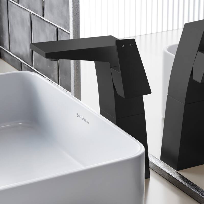 Swiss Madison SM-BF31 Carre 1.2 GPM Single Hole Bathroom Faucet - Matte Black