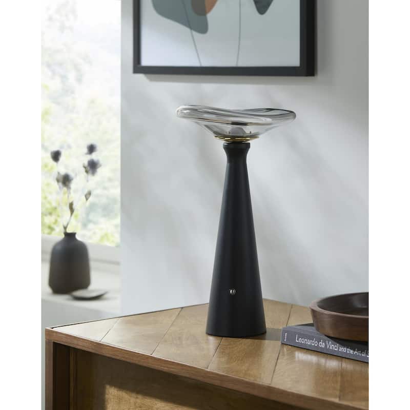 Livabliss Mafra Traditional Buffet Table Lamp - 14"H x 8"W x 8"D - Black