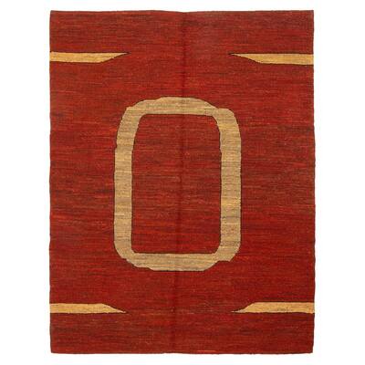 ECARPETGALLERY Flat-Weave Natural Red Wool Tapestry Kilim - 4'11 x 6'6