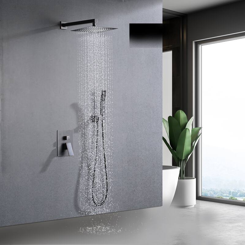 Shower System Shower Faucet Combo Set Wall Mounted with 10" Rainfall Shower Head and handheld shower faucet - Oil-Rubbed Bronze
