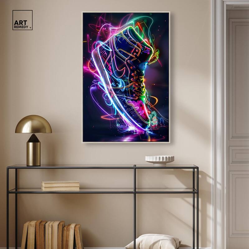 Bright Lights Sneaker Canvas by Art Remedy