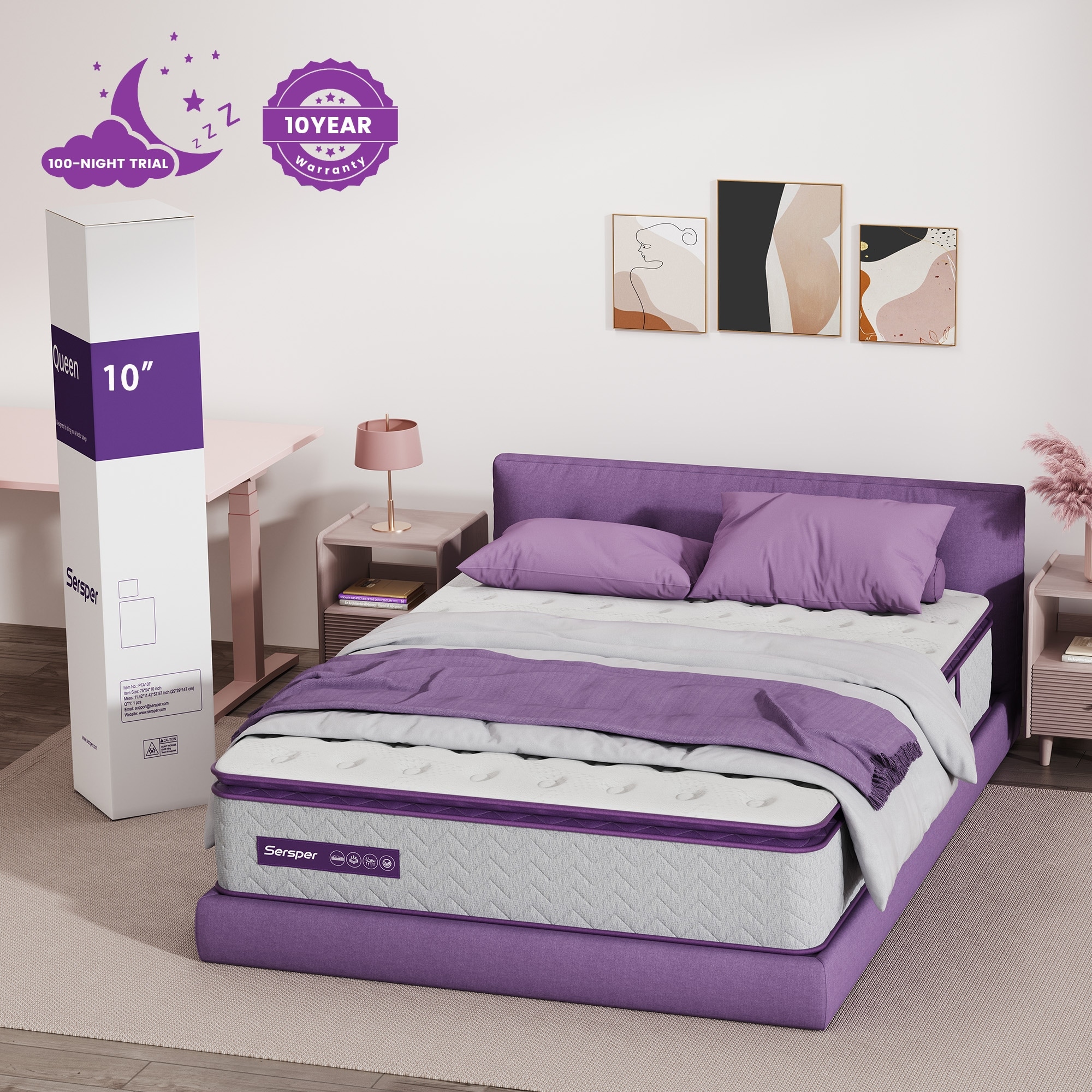 Purple pillow top mattress outlet