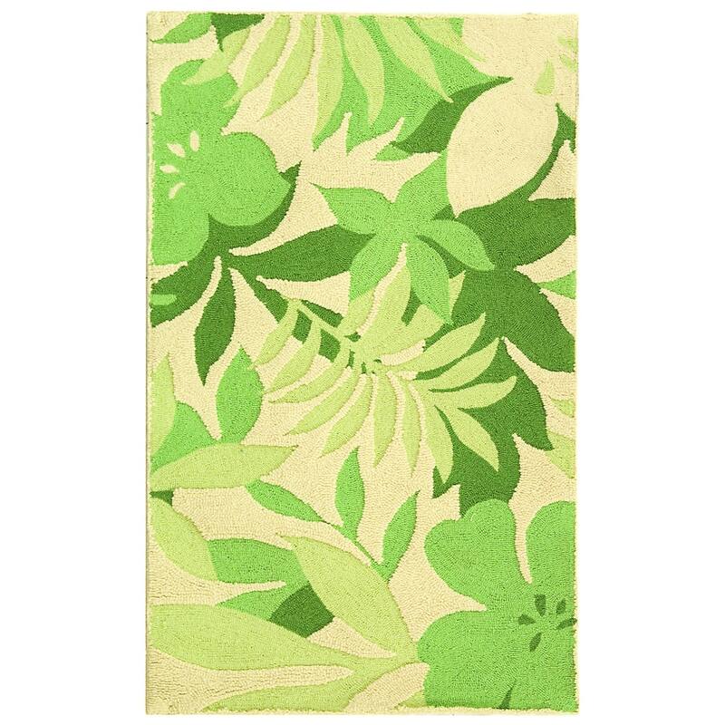SAFAVIEH Handmade Berkeley Charlotta Botanical Wool Rug - 2'9" x 4'9" - Beige/Green - Rectangle