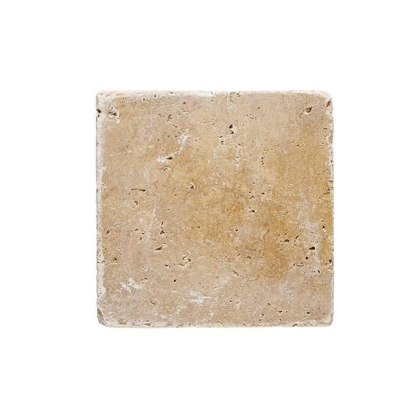 Tuscany Brown Travertine 6" x 6" Tumbled Tile - 1 Box (6 sqft) - Brown