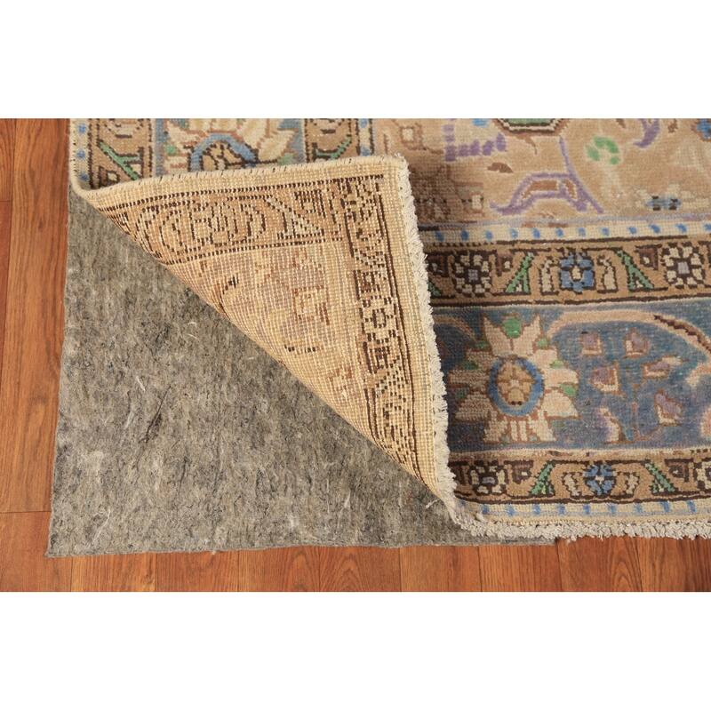 Turquoise Blue Medallion Tabriz Persian Area Rug Handmade Wool Carpet - 6'4"x 9'10"