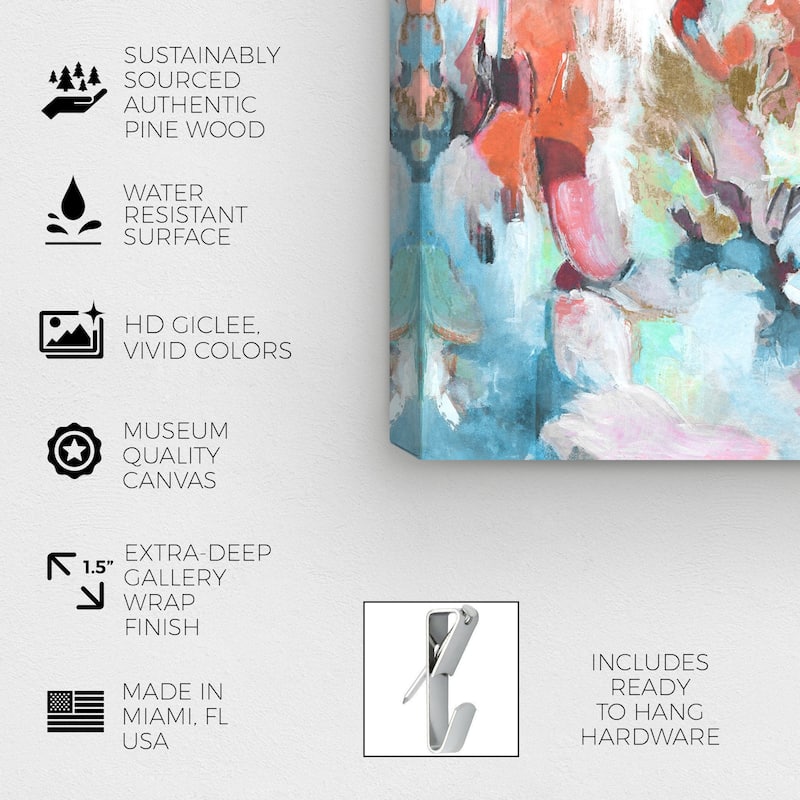 Wynwood Studio Abstract Paradise View Pink and Light Pink Glam Wall Art Canvas Print
