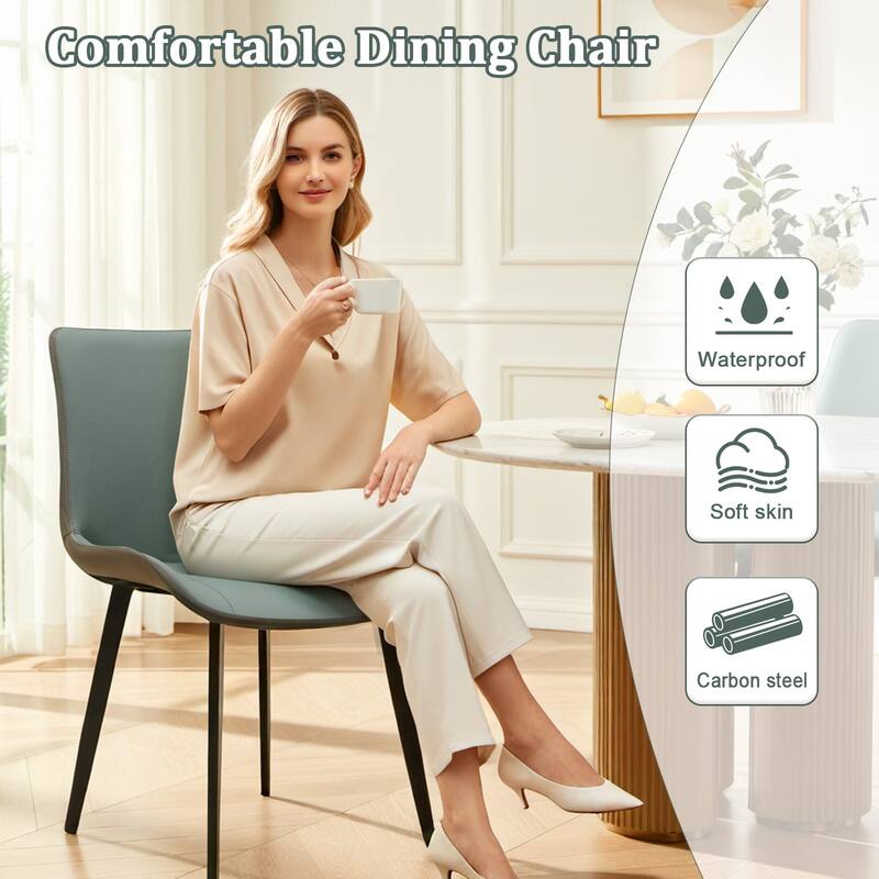 Dark Green Upholstered Armless Chair Set of 4 Dining Chair Side Chair Office Chair Lounge Chair Reception Chair