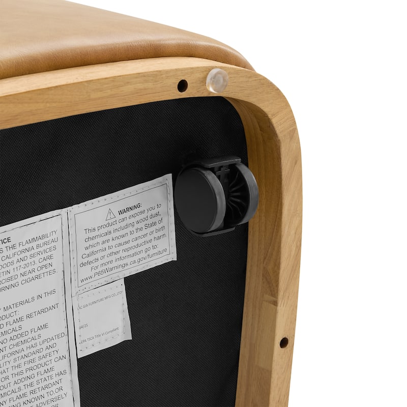 Brian Modern Dining Chairs with Casters&Wood Base Set of 2