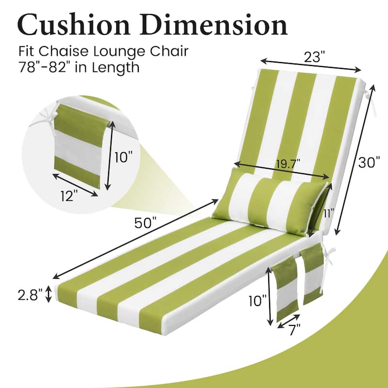 Outdoor Lounge Chair Cushions Patio Chaise Lounge Chair Seat Cushion with Pillow