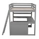 preview thumbnail 9 of 23, All-in-one Full Size Loft Bed Storage Bed with Writing Desk, Bookcase, Pull-out Drawer, Open Shelves, Ladder and Guardrail