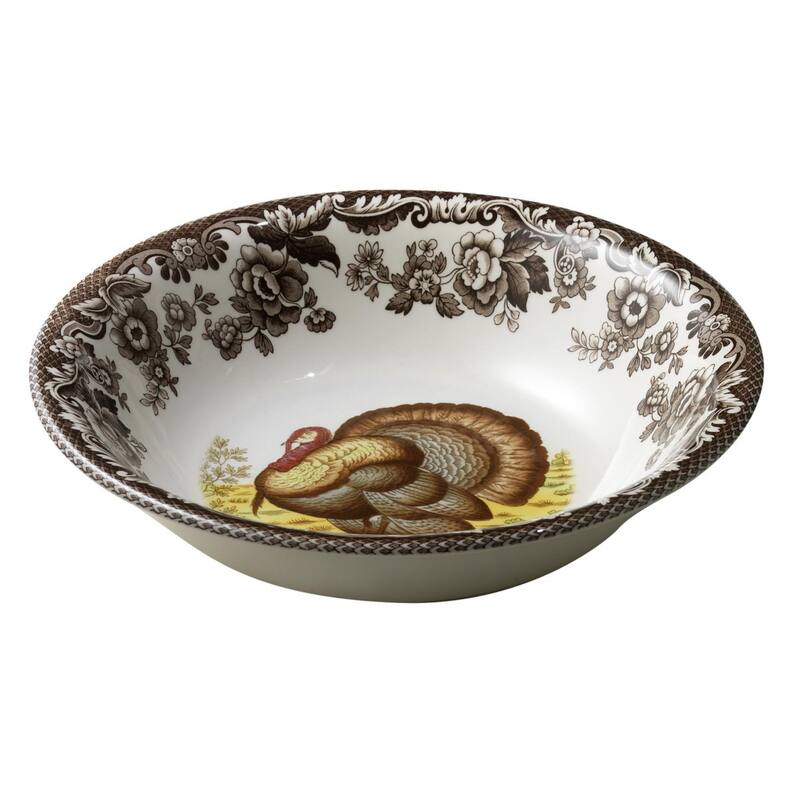 Spode Set of 4 Woodland Turkey Ascot Cereal Bowls - 8-Inch