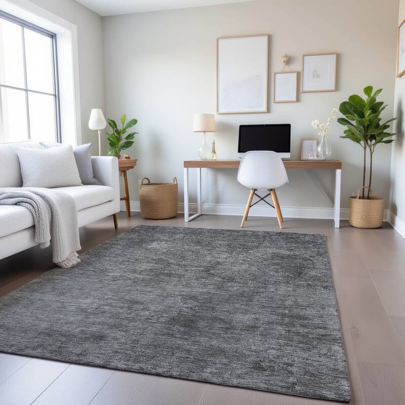 Premium Washable Super Soft Solid Ombre Mayfield Rug - Gray - 3' x 5'