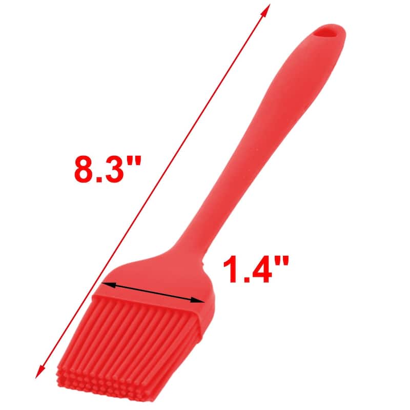 Home Kitchen Silicone Cookie Cake Baking Tool Cream Oil Pastry Brush Red 2pcs - Red
