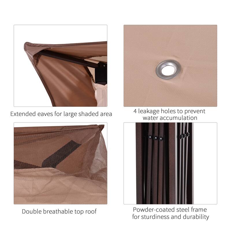 Outsunny 11' x 11' Pop Up Gazebo Canopy with 2-Tier Soft Top, and Removable Zipper Netting, Event Tent with Storage Bag