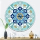 preview thumbnail 8 of 6, Designart 'Gorgeous Blue Morroccan tile' Oversized Contemporary Wall CLock 36 in. wide x 36 in. high