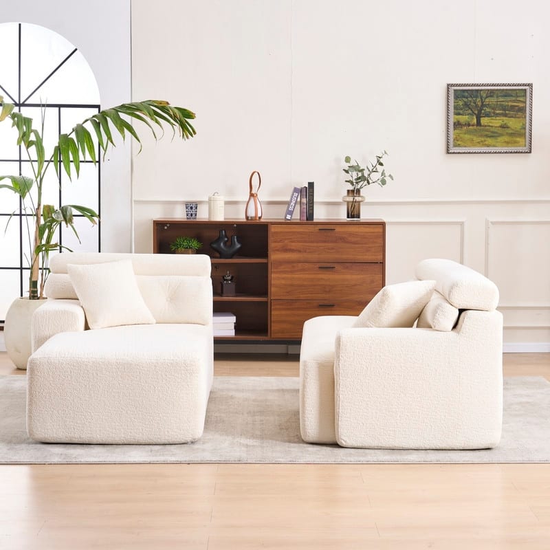 Convertible Chaise Sectional Sofa, Full Compression Sponge L-Shape