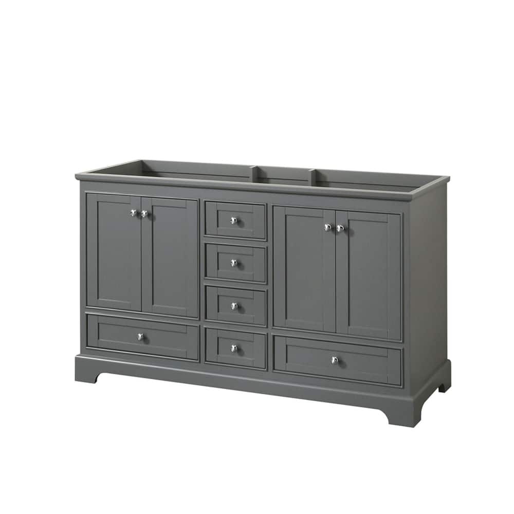 Wyndham Collection Deborah 59-1/4" Free Standing Double Wood Vanity