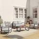 preview thumbnail 118 of 122, Spruce & Spring Outdoor Patio Furniture Set Aluminum Sofa Accent Chair