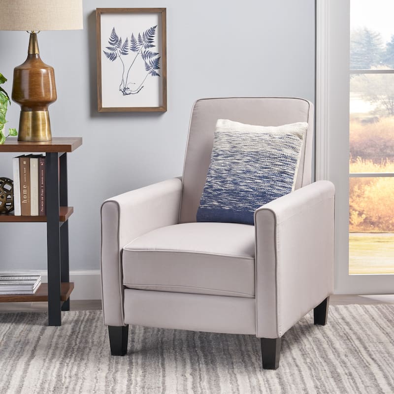 Darvis Fabric Recliner Club Chair by Christopher Knight Home - Light Gray