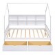preview thumbnail 4 of 20, Kids' Wooden House Bed with 2 Drawers and Storage Shelf