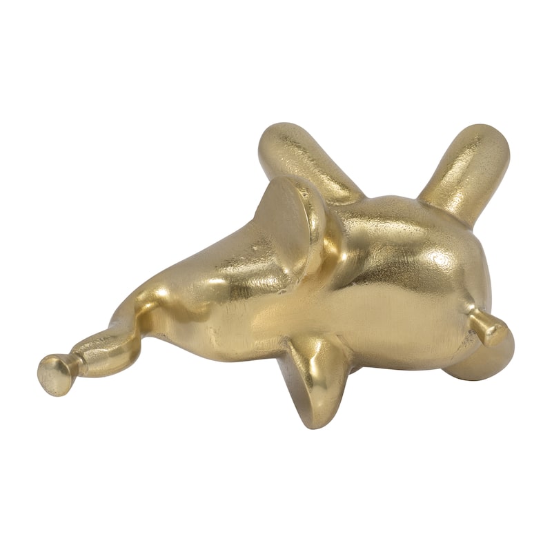Sagebrook Home Gold Metal Elephant - 6" Decorative Balloon Figurine, Aluminum Elegance for Home Decor - 8" x 5" x 6"