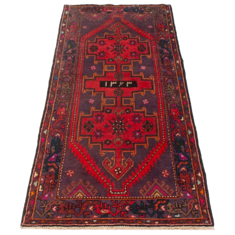 ECARPETGALLERY Hand-knotted Andelz Red Wool Rug - 3'7 x 9'3