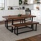 preview thumbnail 4 of 25, Middlebrook Solid Wood 3-Piece Dining Set with 60-inch Benches